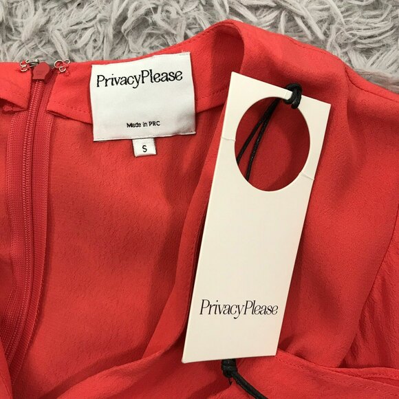 Privacy Please Dress S Short Flutter Sleeve V-Neck Button Front Mini NWT $168‎ - Picture 4 of 8